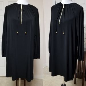 🆕️⬇️MICHAEL Michael Kors Black Zip Tie Shift Dress